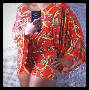 NWOT... VERSACE LOOK- BATWING ROMPER