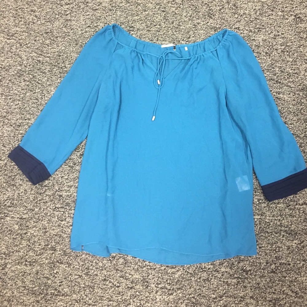 Sheer blue top