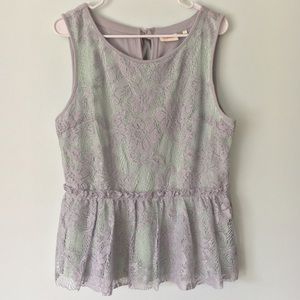 NWOT mint green peplum lace top from Anthropologie