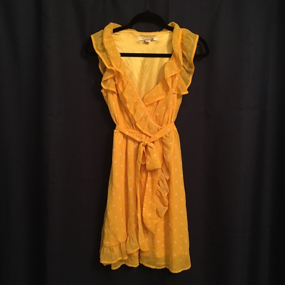 *SALE* F21 Yellow Polka Dot Dress