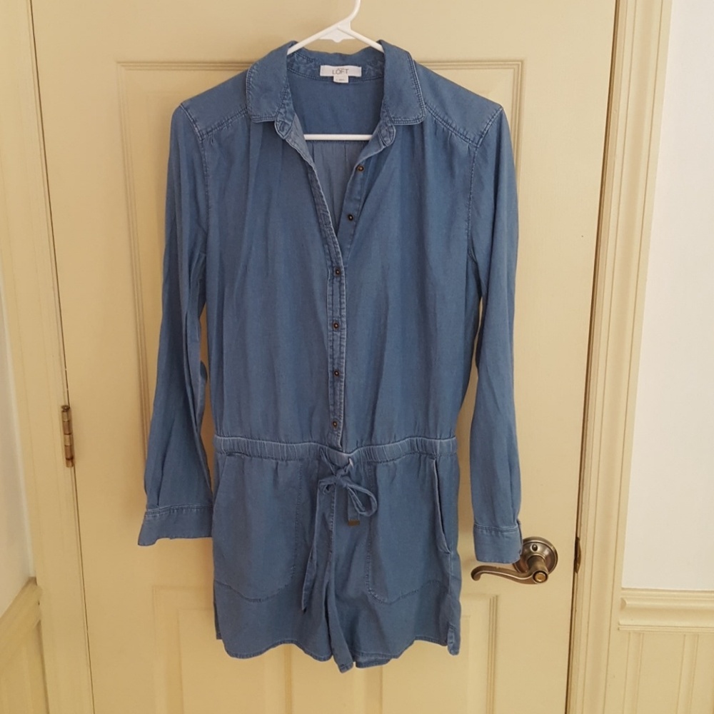 EUC chambray romper