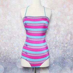 Vintage Butterfly One Piece Halter Swimsuit