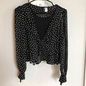 H&M polkadot sheer top