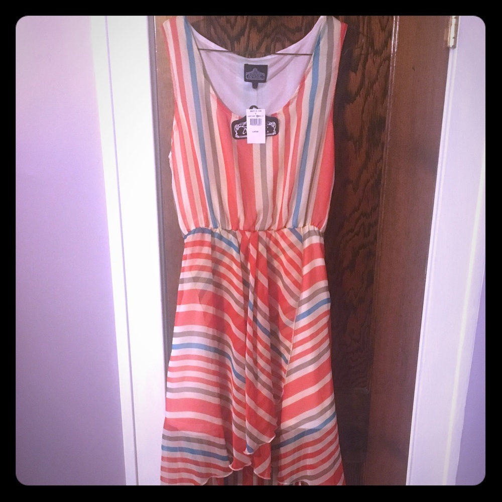 Colorful Striped High Low