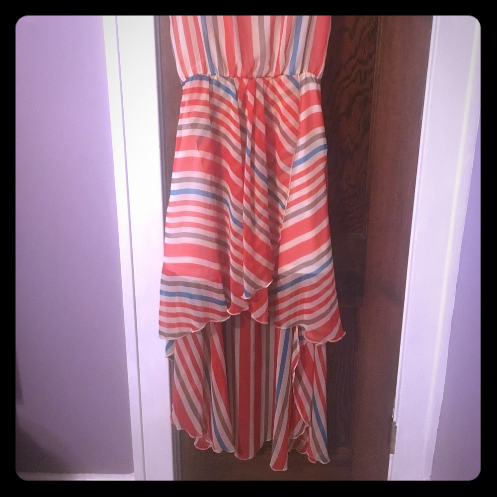 Colorful Striped High Low - Picture 2 of 2