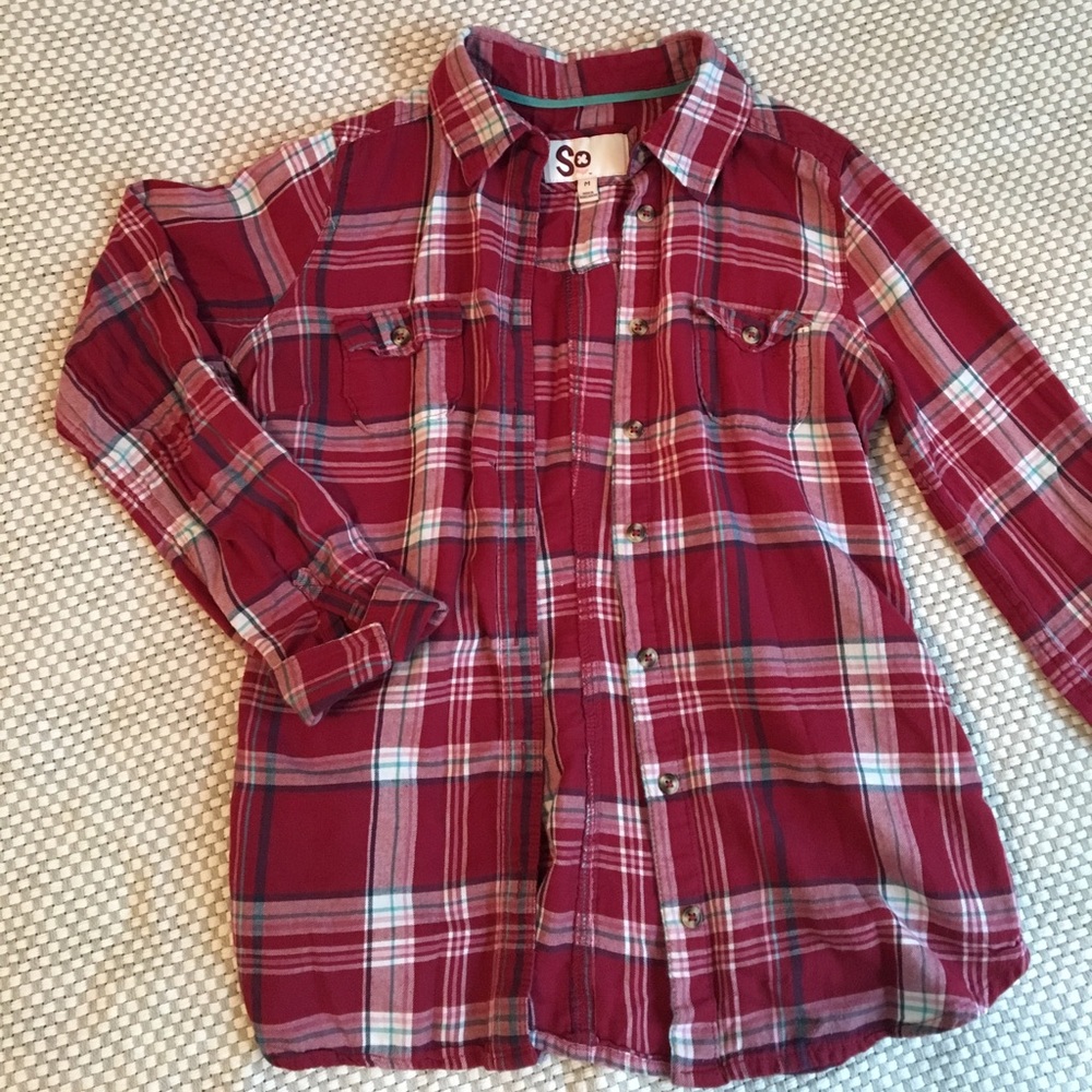 burgundy flannel