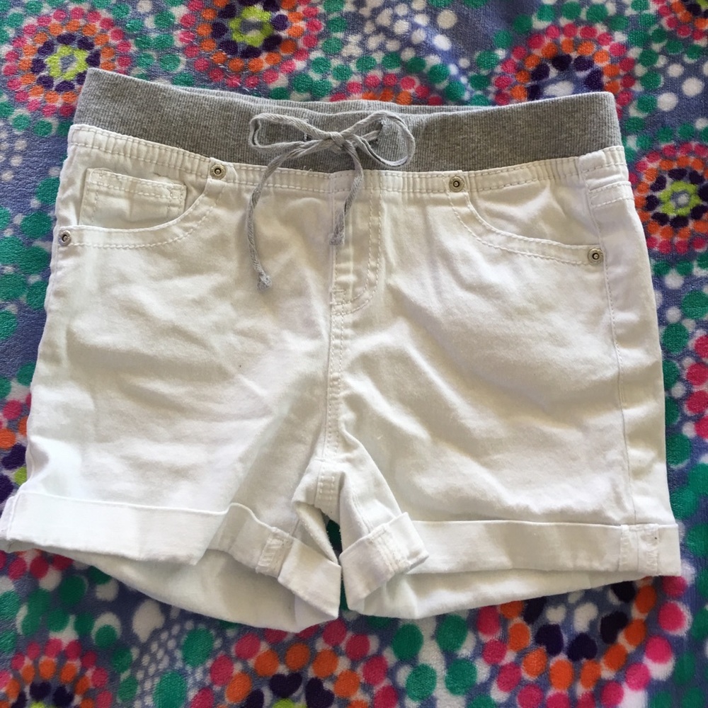 White denim shorts
