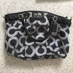 COACH, black and silver purse