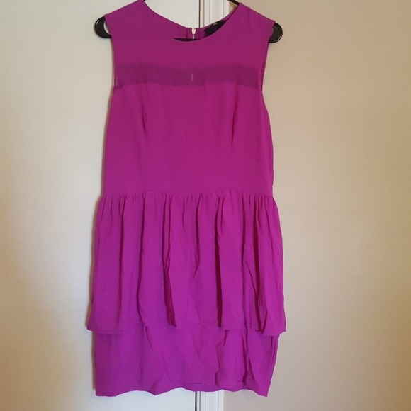 H&M purple peplum dress with zipper detail - Picture 1 of 3