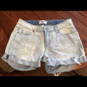 Paige Light Wash Denim Shorts