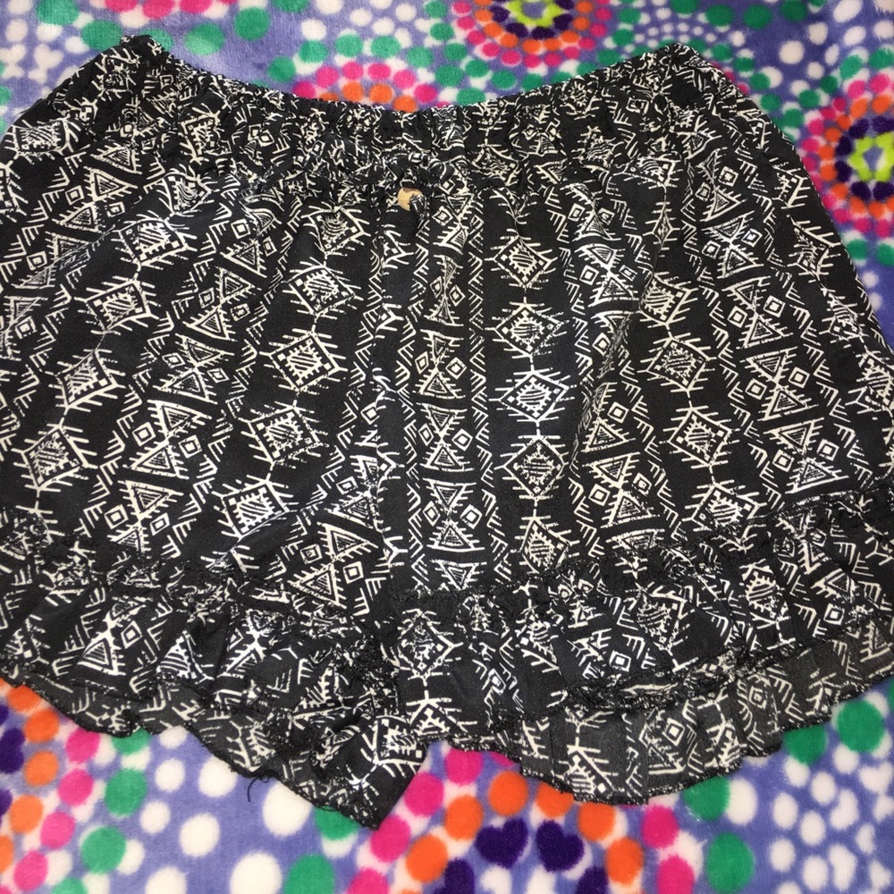 Black and white shorts