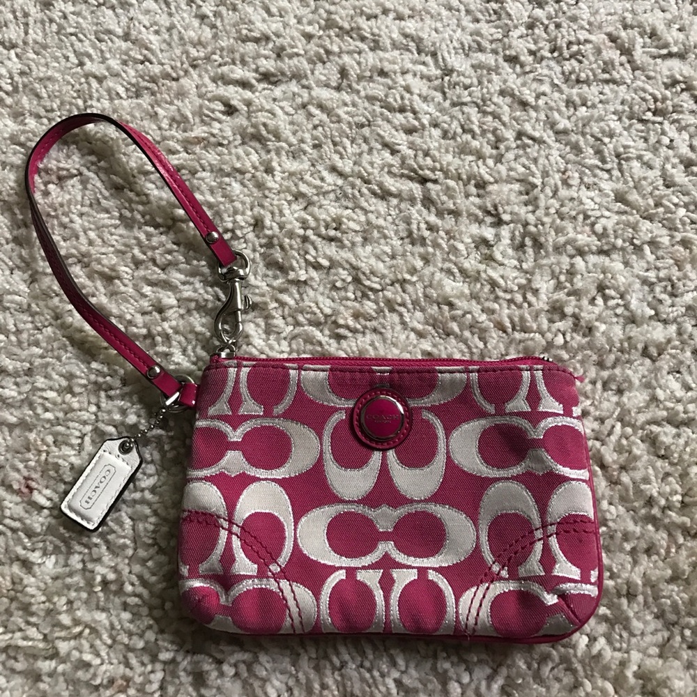 Pink Coach Wristlet