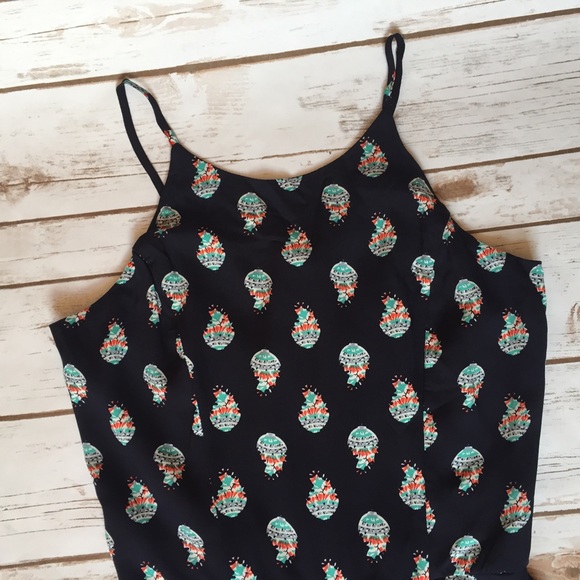 Navy & Mint Spaghetti Strap Romper - Picture 5 of 8