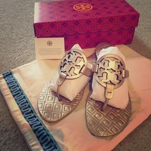 Tory Burch Rose Gold Miller Sandal Sz 10