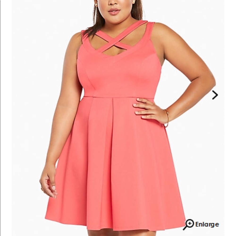 Pink Strappy Skater Dress