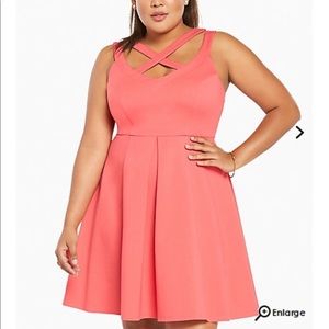 Pink Strappy Skater Dress