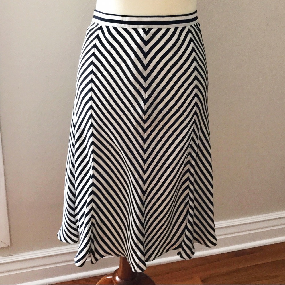 MICHAEL KORS Silk Striped Skirt
