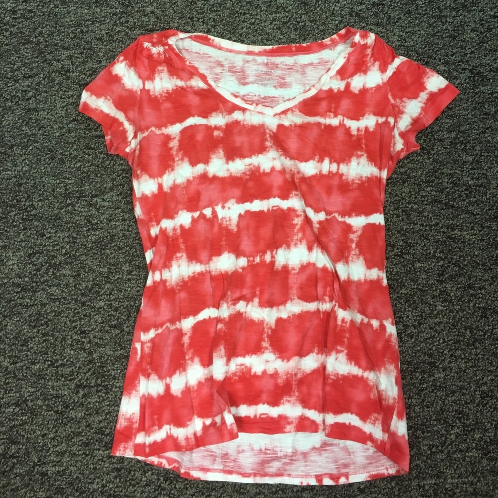 Red and white tie dye