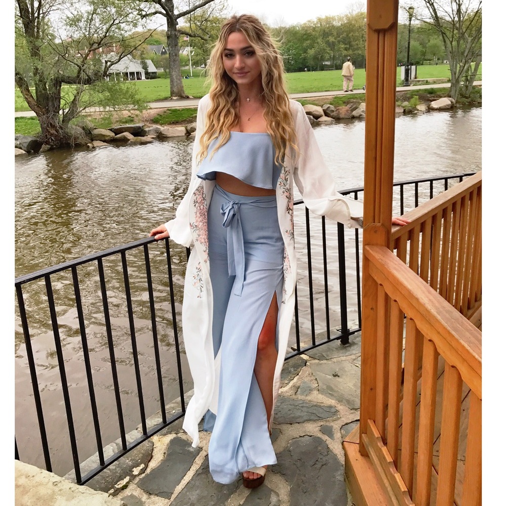 Powder blue 2 piece outfit