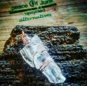 #Clear #Crystal #Quartz #Charm Wrapped #Rosegold