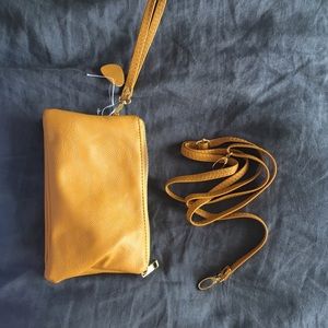 Yellow Clutch Purse with Adjustable Strap