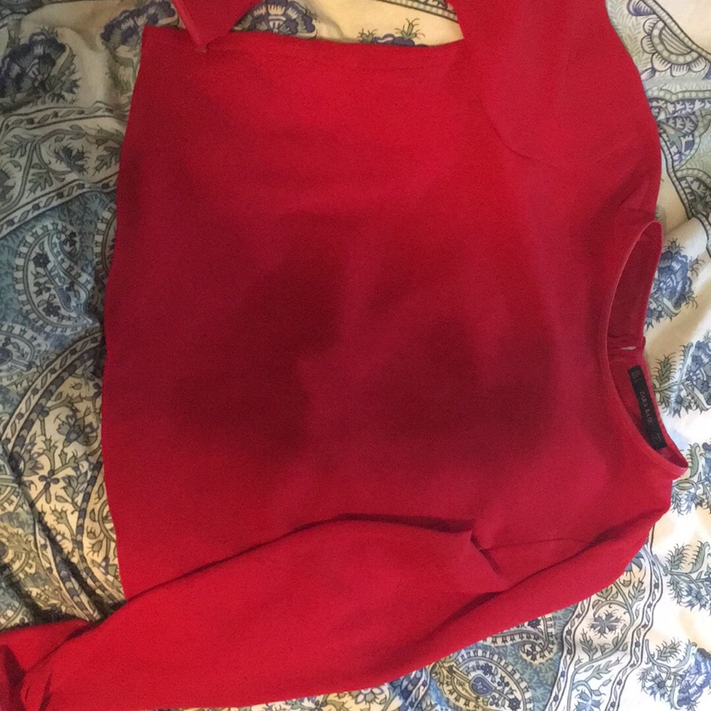 Zara red blouse