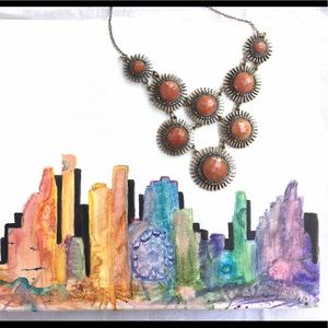 Orange statement necklace