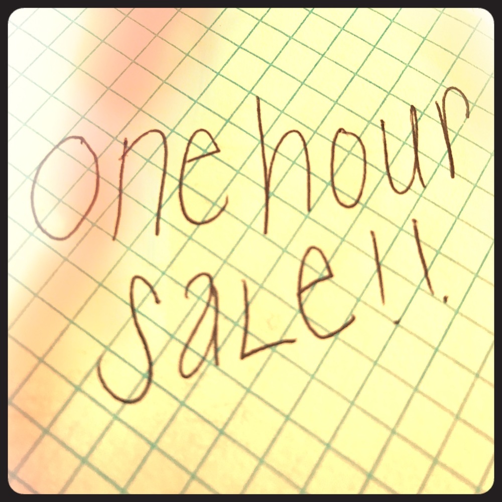 All new items discounted until 1:30!!  Offer!