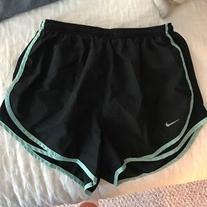 Black and aqua nike shorts