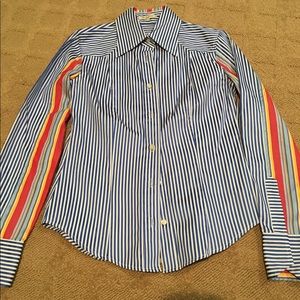 Etro Woman's Blue and White Striped Shirt Size 40