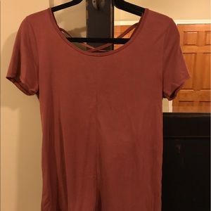 Maroon cross back shirt