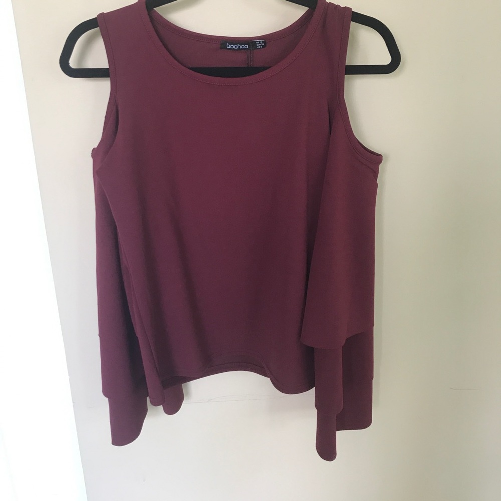 Brand new cold shoulder top with bell sleeves