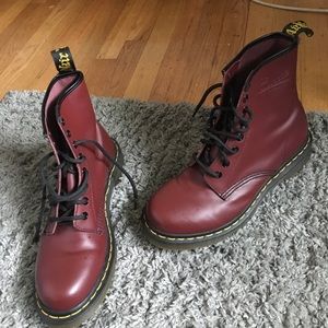 Maroon doc martens
