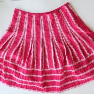 Pink Striped Talbots Skirt with Box Pleats