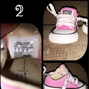 1pair for pink and white converse.