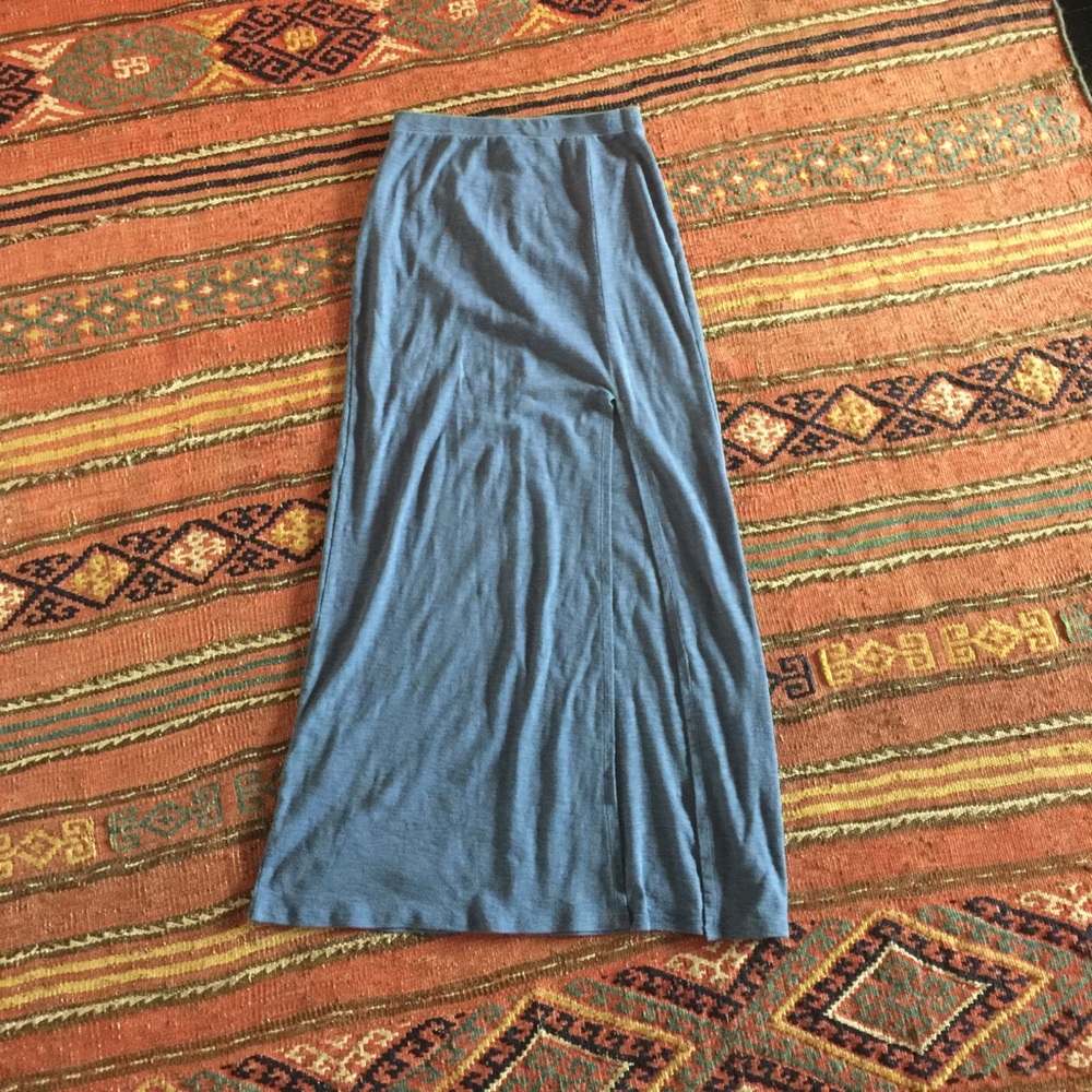 Cornflower Blue Maxi Skirt with Slit