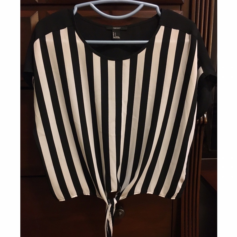 Black & White Striped Top