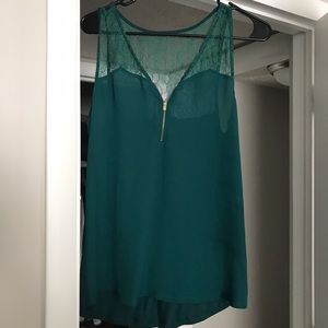 Express emerald green zip tank