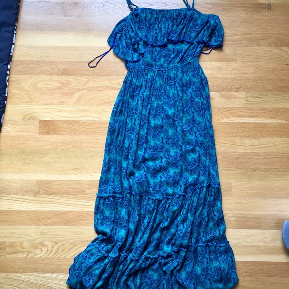 Urban Outfitters Teal Paisley Maxi Dress - Picture 1 of 3