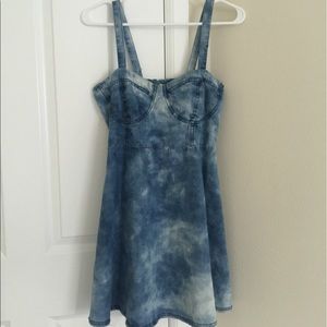 Rue 21 Blue Acid Wash Summer Dress