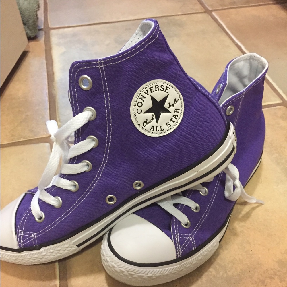 Purple high top converse