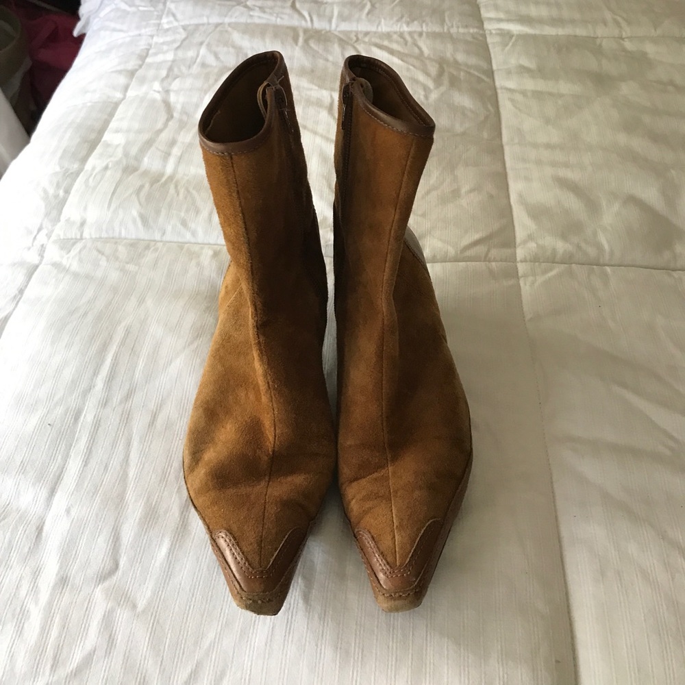Carmel colored Soft Suede Ankle Boots 6.5