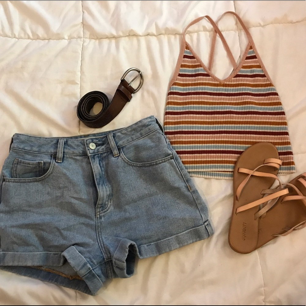 Striped Kendall and Kylie tank top