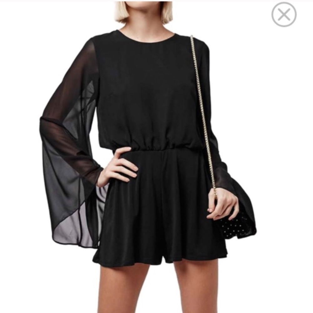 NWT Topshop sheer sleeved romper