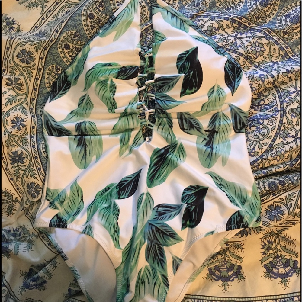 One piece tropical swimsuit