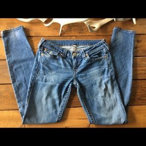 True Religion Skinny Jeans w/ Flaps Size 28