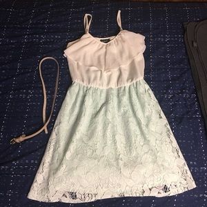 Mint blue and cream A. Byer dress