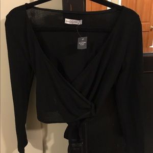 Cropped black sweater