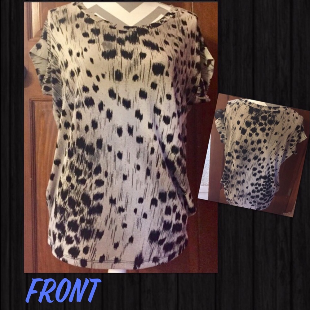 GIFTED! Black & gray leopard shirt from LOFT.