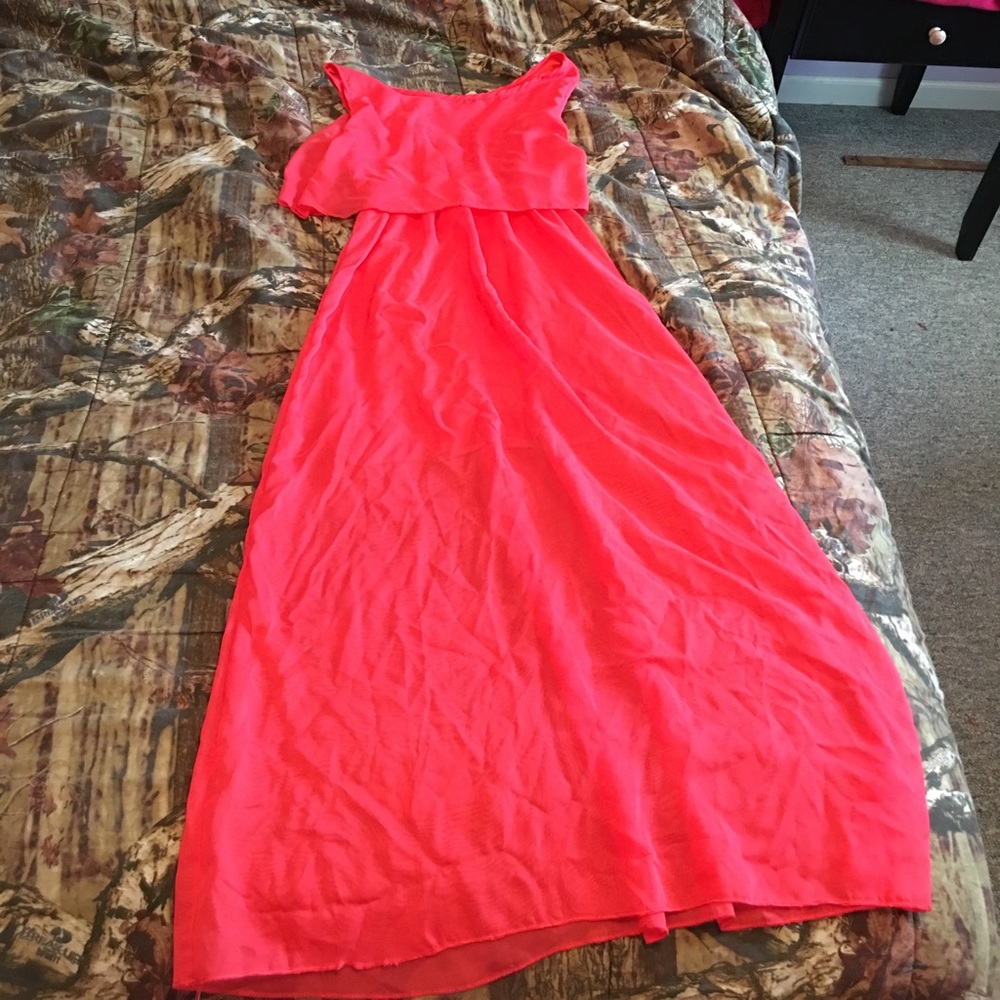 Coral maxi dress